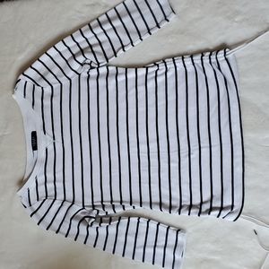 CHAPS Striped 3/4 Sleeve Top Size Small